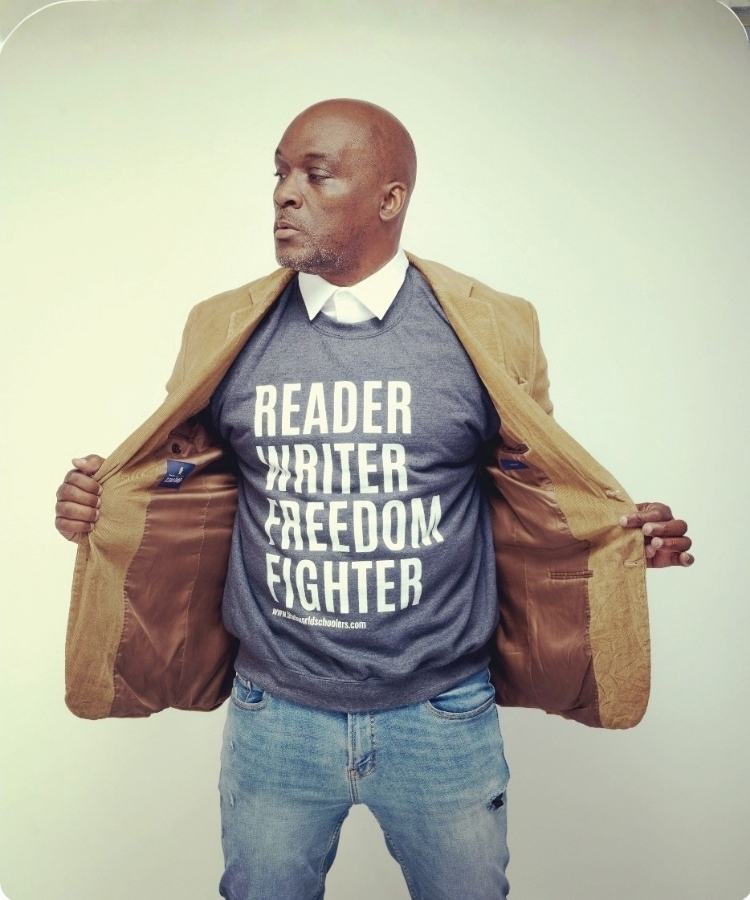 Award-winning children's book author Derrick Barnes.